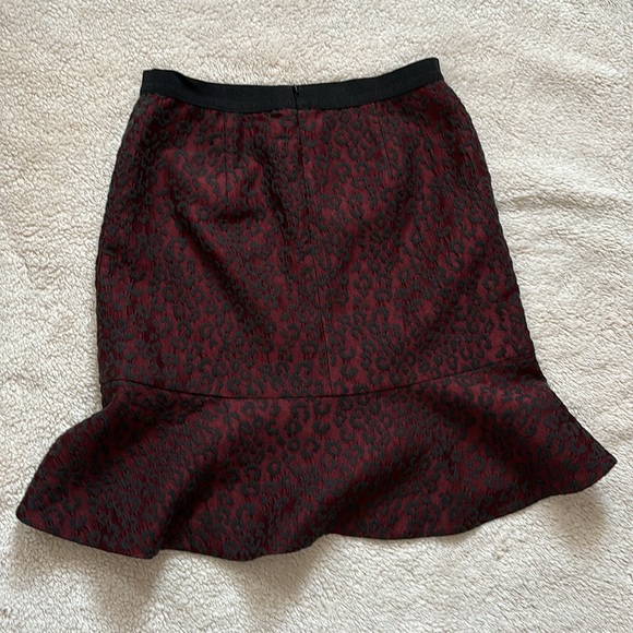 Ann Taylor Vintage Burgundy Black Midi Skirt - Picture 2 of 8